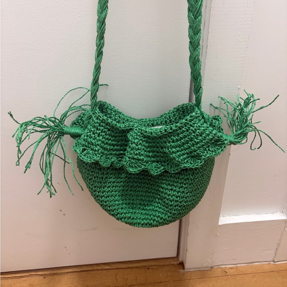 RHODE Green Crochet Bag